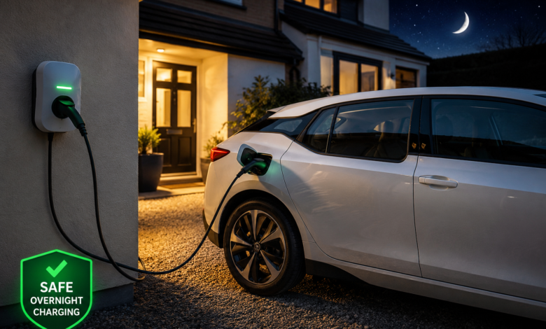 charging electric car overnight UK