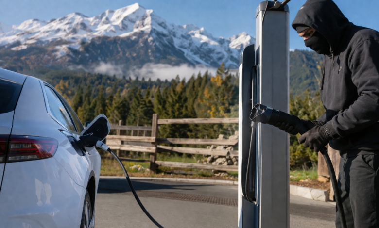 EV charging cable theft prevention