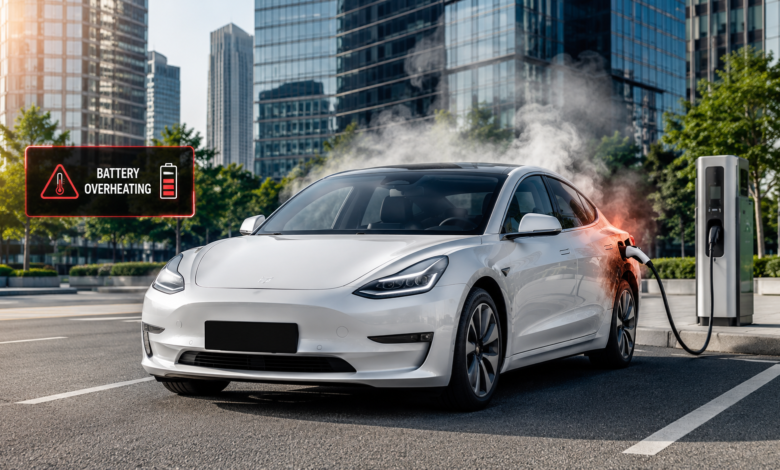 EV battery overheating symptoms