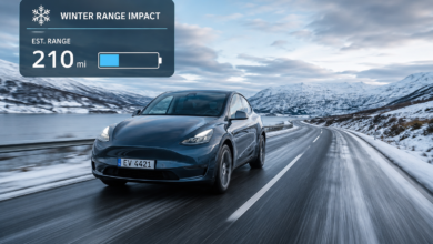 electric car winter range UK