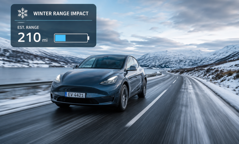 electric car winter range UK