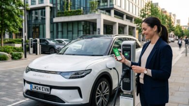 Leapmotor C10 charging at a public EV charging station representing the Leapmotor Battery Warranty