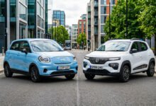 Leapmotor T03 vs Dacia Spring comparison showing two affordable electric cars