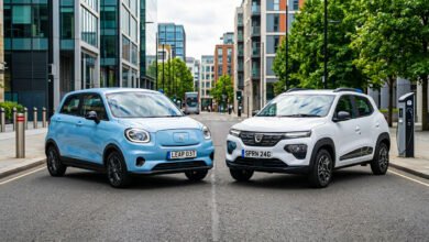 Leapmotor T03 vs Dacia Spring comparison showing two affordable electric cars