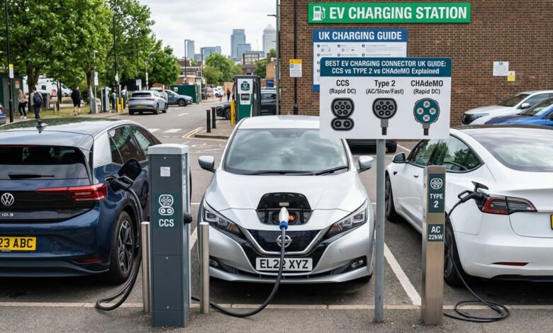 CCS vs Type 2 vs CHAdeMO EV charging connector UK comparison guide